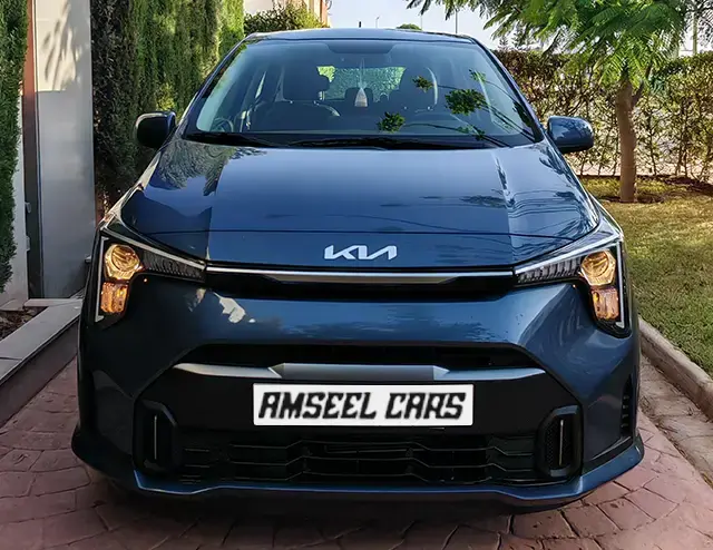 Kia Kia Picanto 2025 · vue avant · Louer à Agadir | AmseelCars · SUV Kia Kia Picanto 2025 (SUV), vue avant, location voiture · Agadir, Maroc · AmseelCars